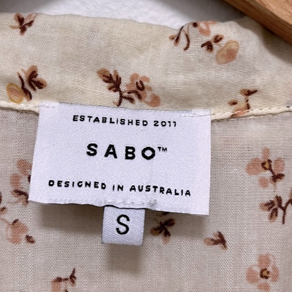 Sabo Skirt Onara Dress Yellow Floral Cotton Mini Size Small - Picture 6 of 12